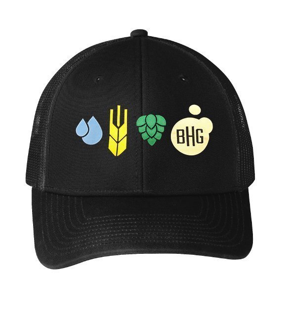 Black Trucker Embroidered Hat