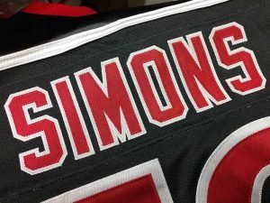 Two color hockey nameplate
