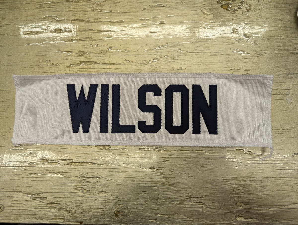 White Dazzle Fabric Nameplate
