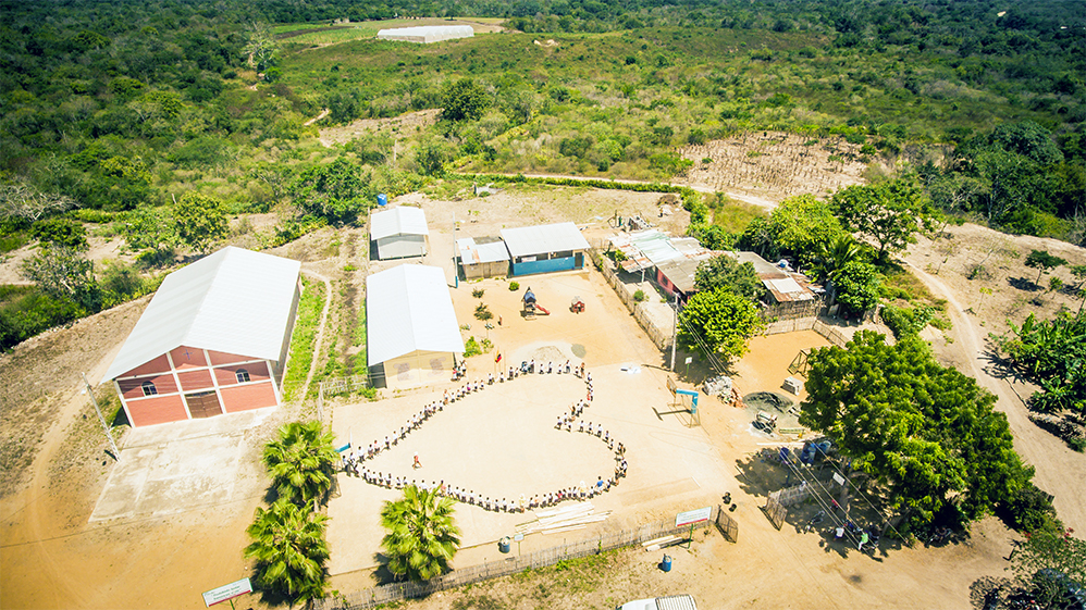 A community garden built by 109 World Volunteers to keep fresh fruits and vegetables available year-round for the displaced families.  