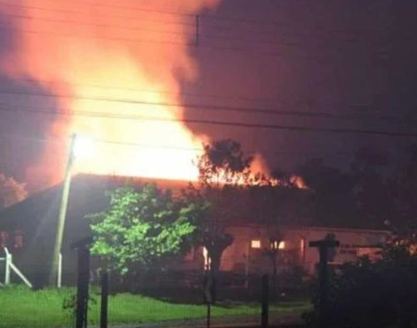 View of the fire from afar