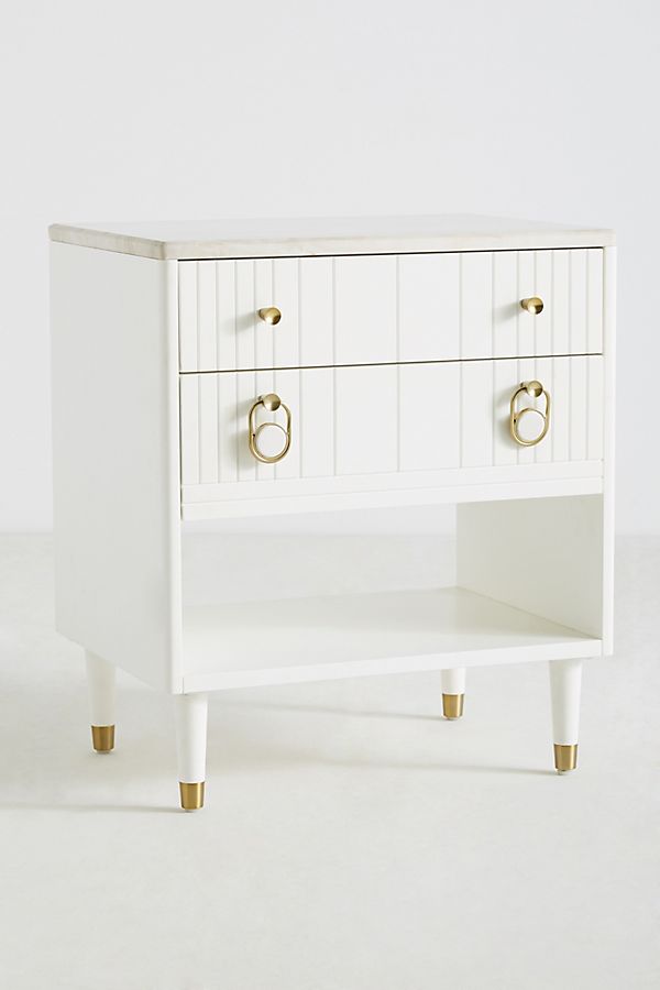 Marcelle Nightstand, White, One Size | Modsy