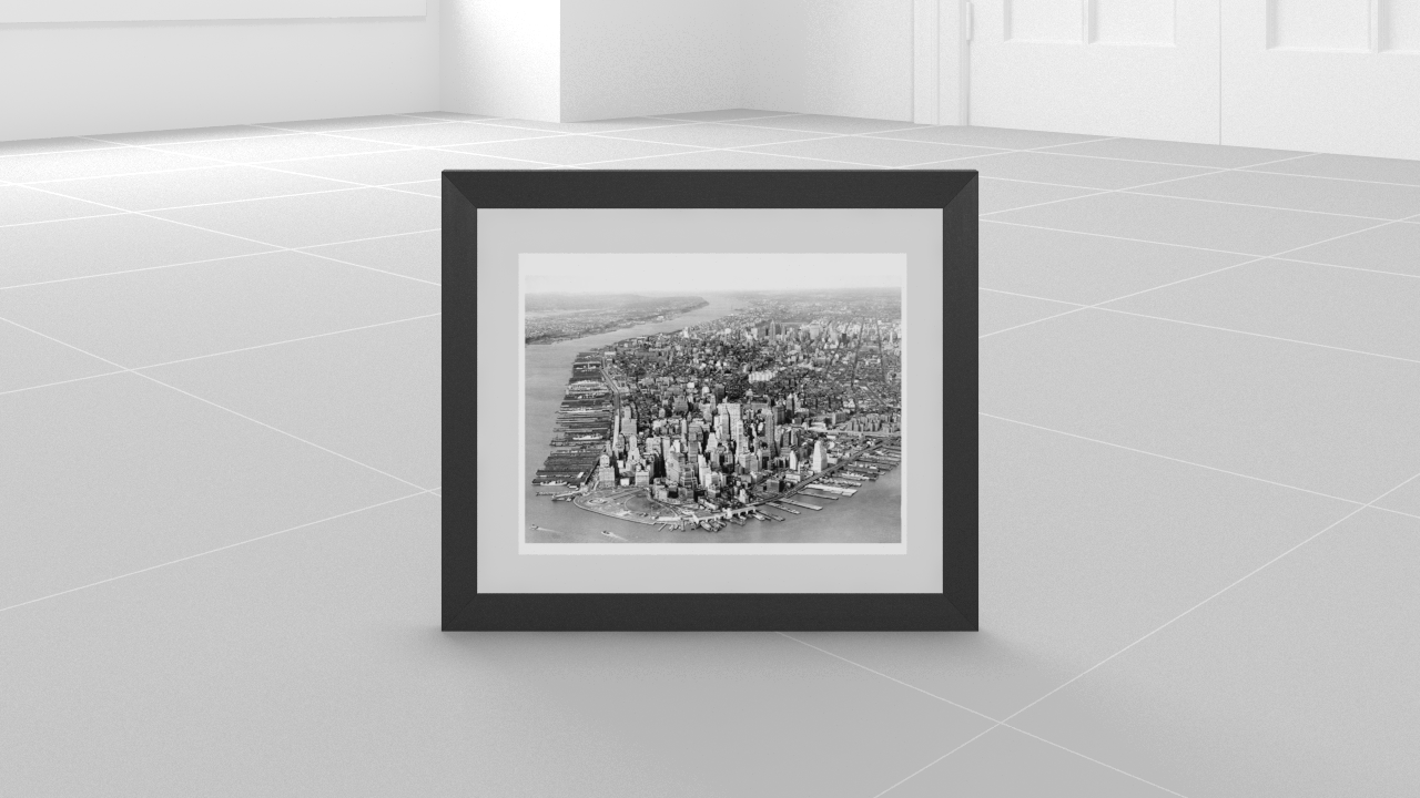NYT Lower Manhattan 1963:12X14 inches:Black