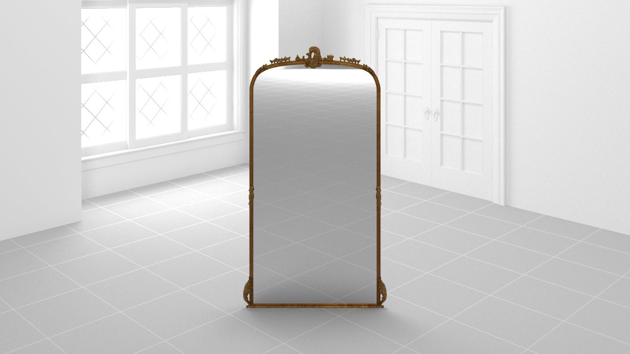 Amelie Floor Mirror in Gold Modsy