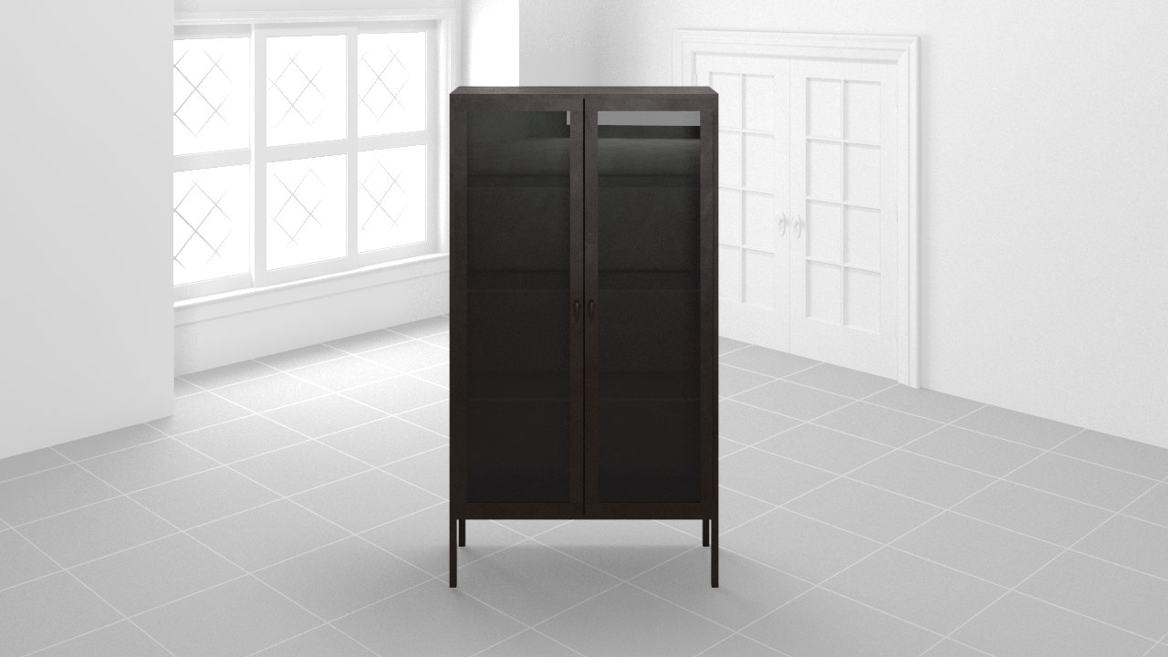 Blackened Metal Display Cabinet:Aged Iron