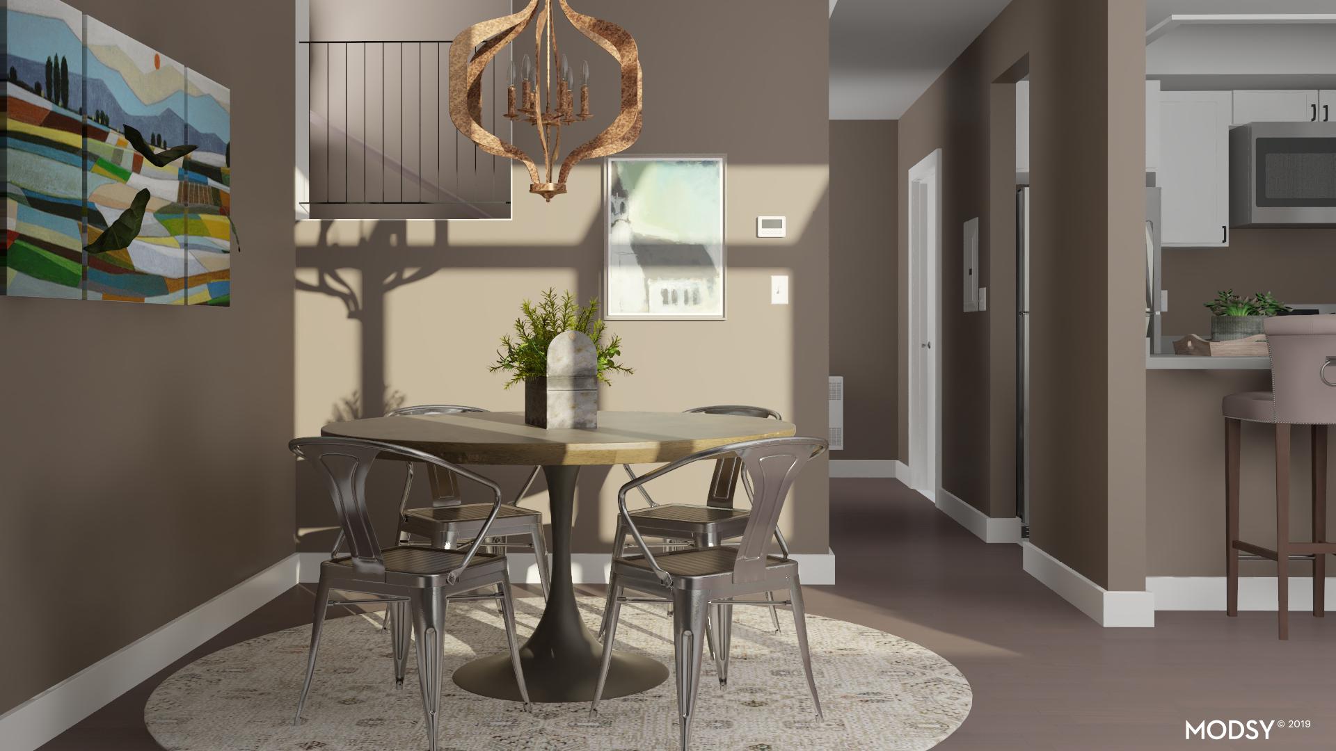 Brushed Nickel | Rustic-Style Dining Room Design Ideas