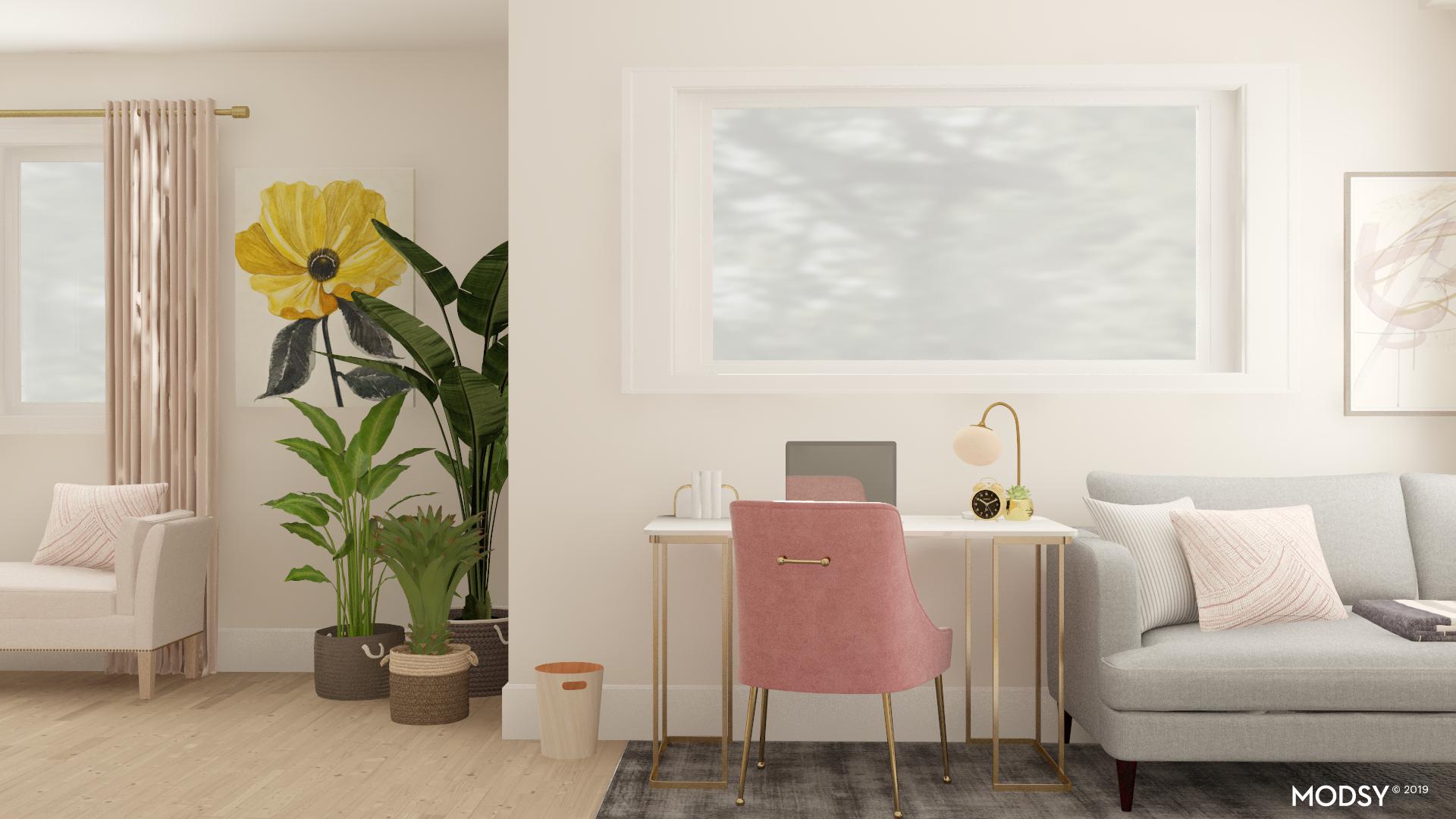 An Office In Your Living Room | Contemporary-Style Living Room Design Ideas