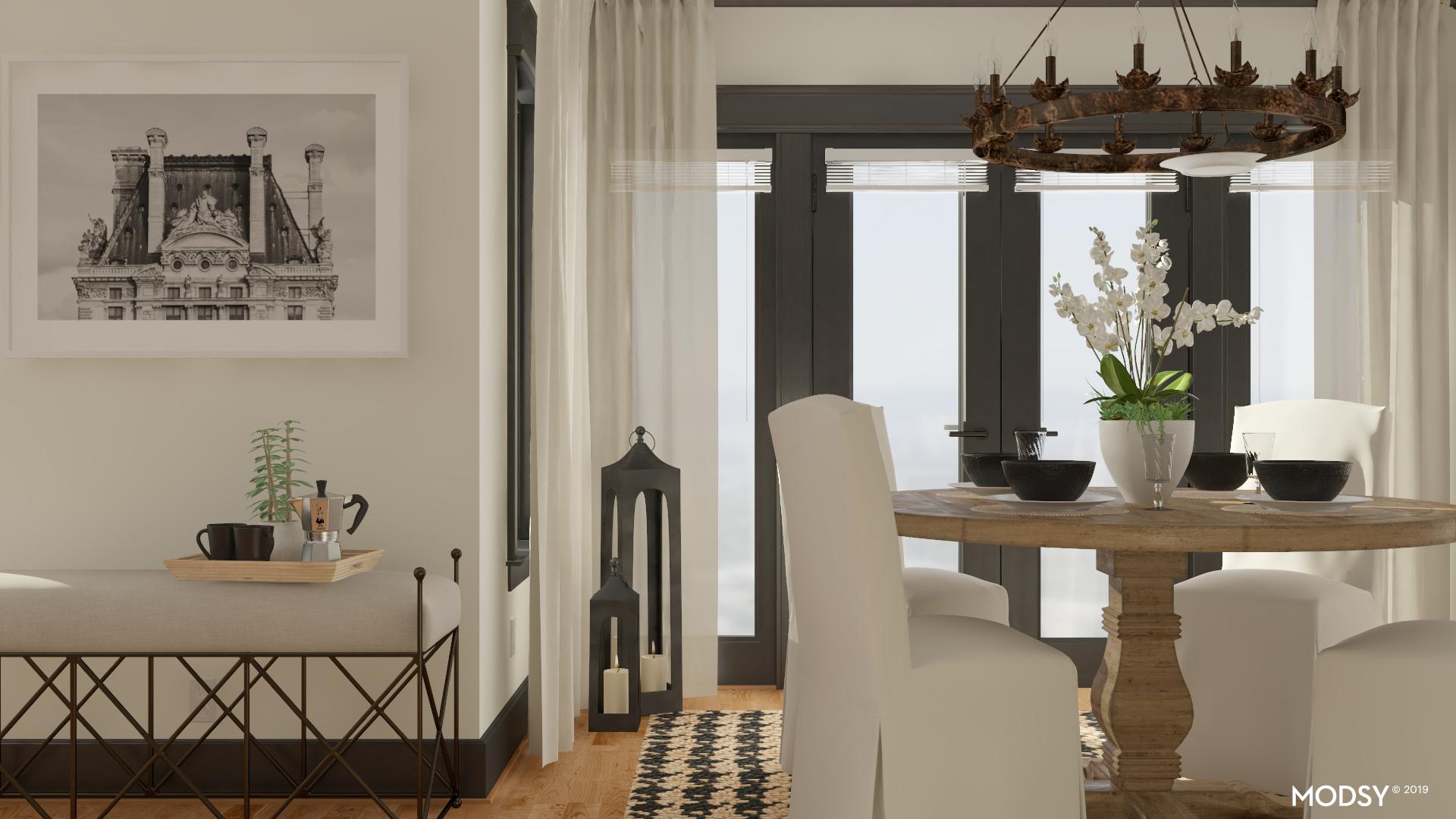 Black And White Meets Traditional Warmth Dining Room Design Ideas