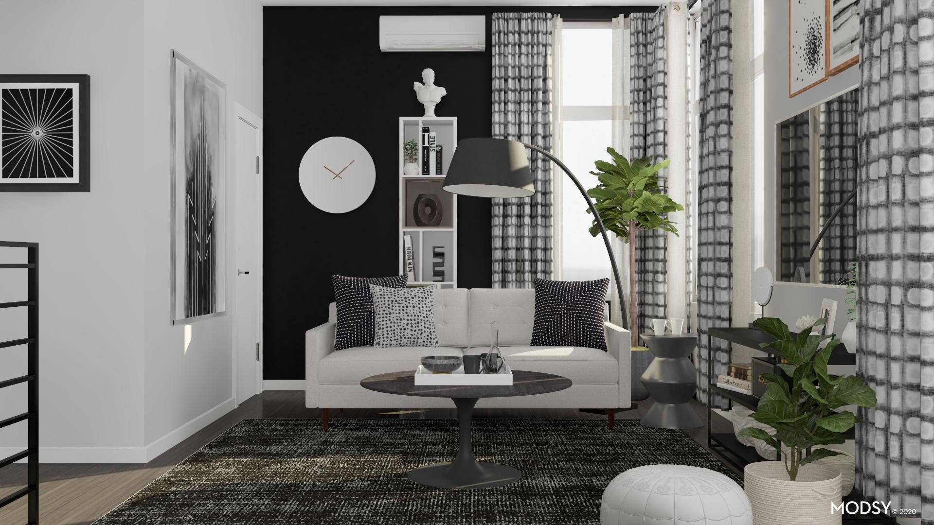 Elegant And Bold Modern Living Room | Mid-Century Modern-Style Living