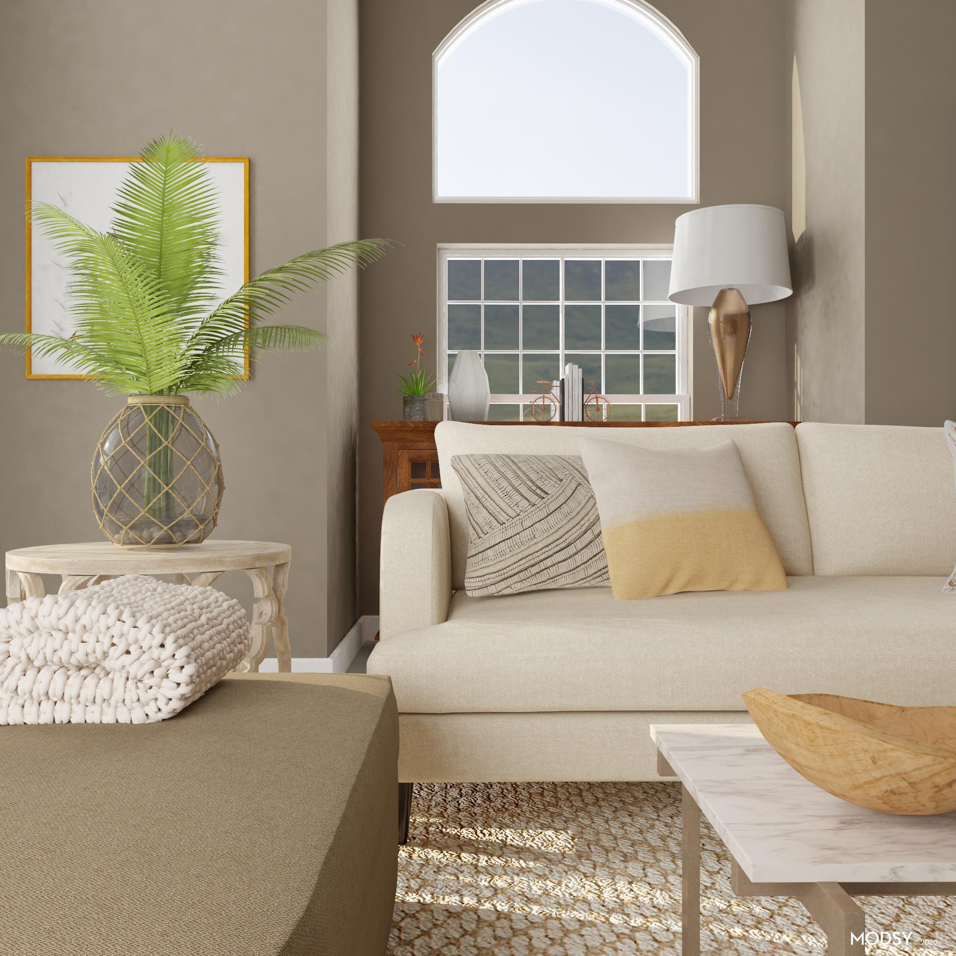 Warm Transitional Living Room | Transitional-Style Living Room Design Ideas