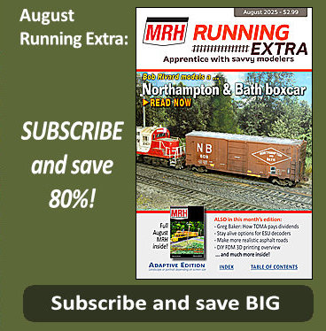 In the August Running Extra: Bob Rivard models a Northampton & Bath boxcar