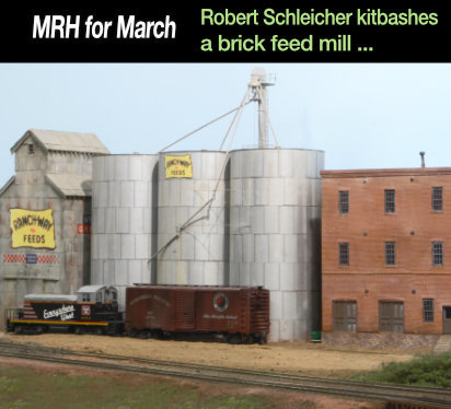 In March: Robert Schleicher kitbashes a brick feed mill ...