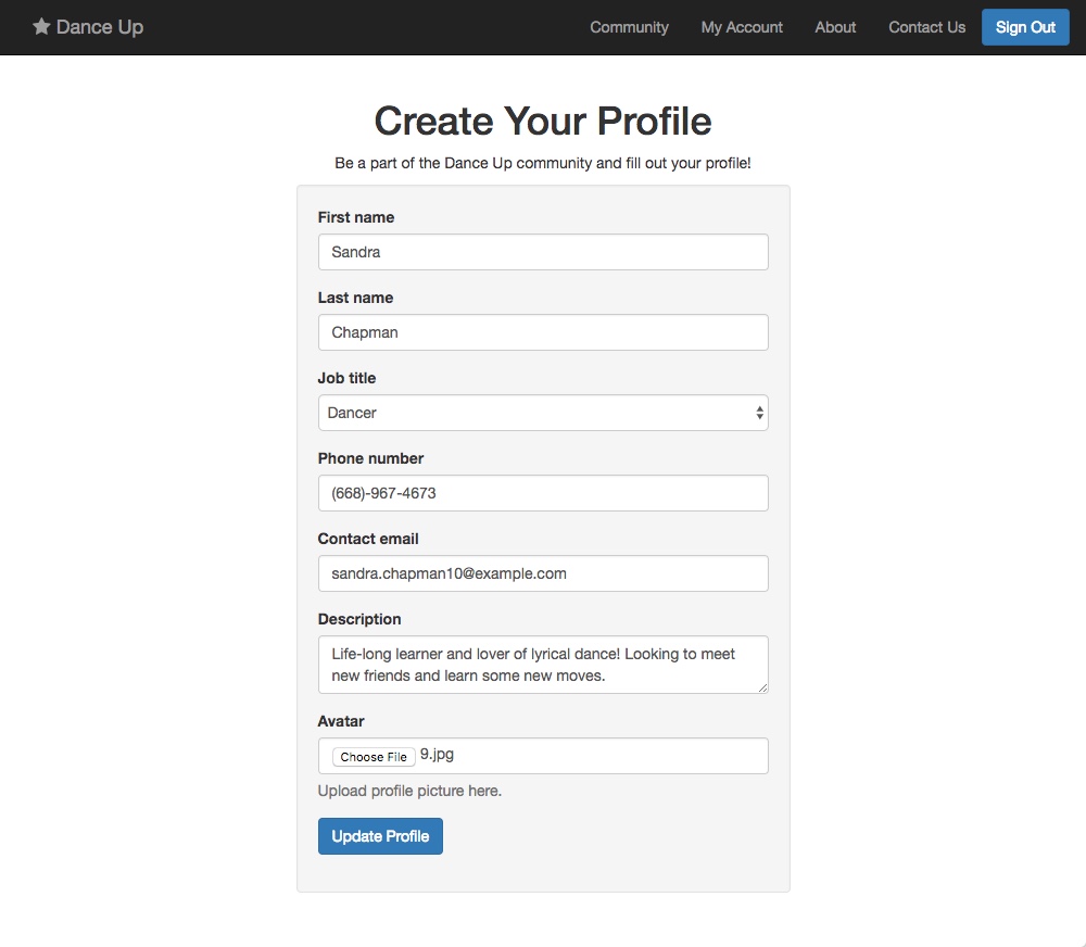 Create Profile Create Profile