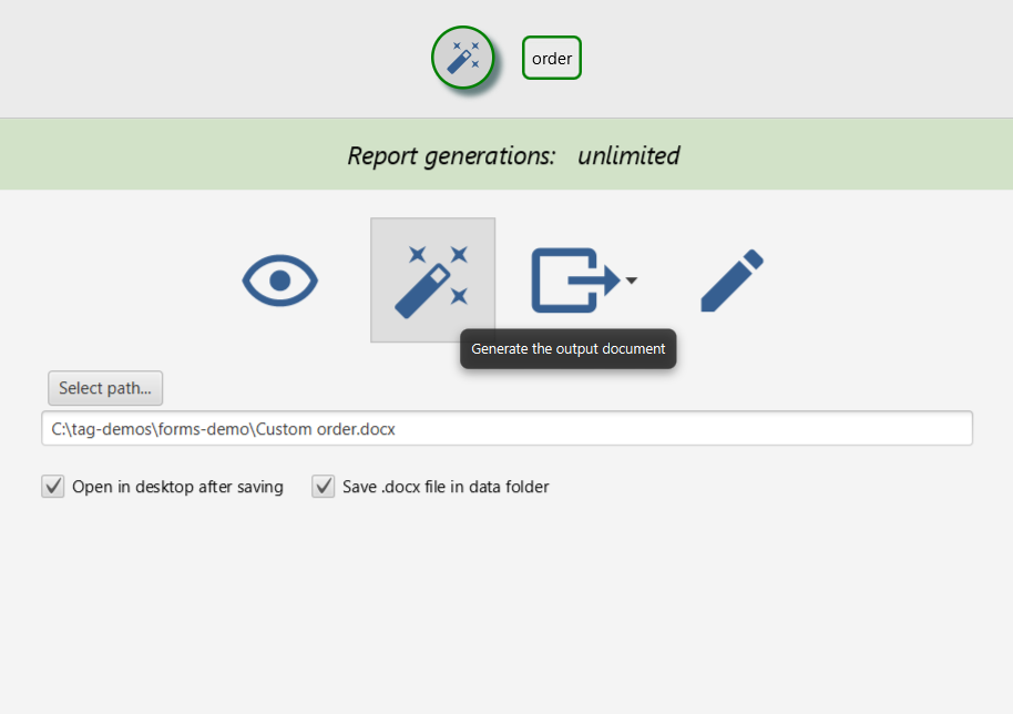 Magic wand tool on the Forms Generate page