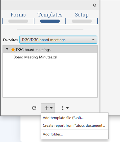 Add menu in templates view