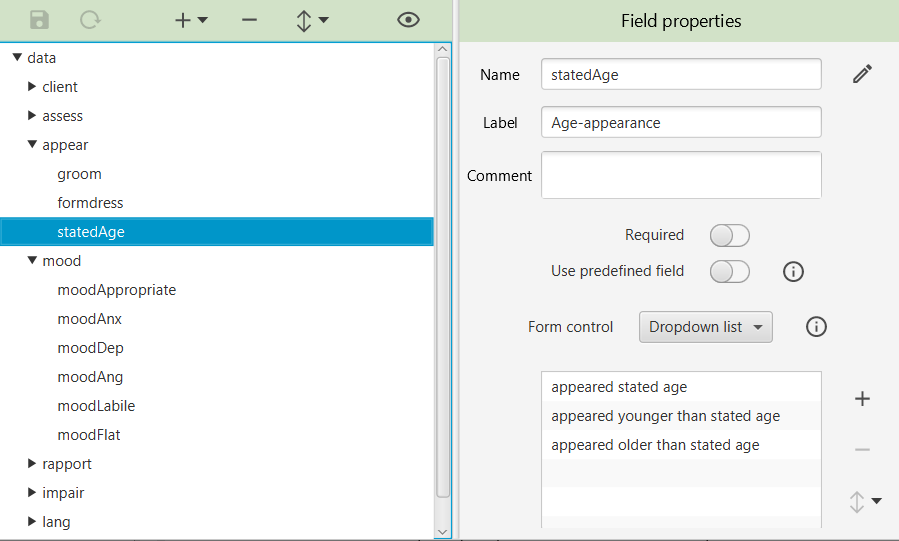 Data setup file for observations data