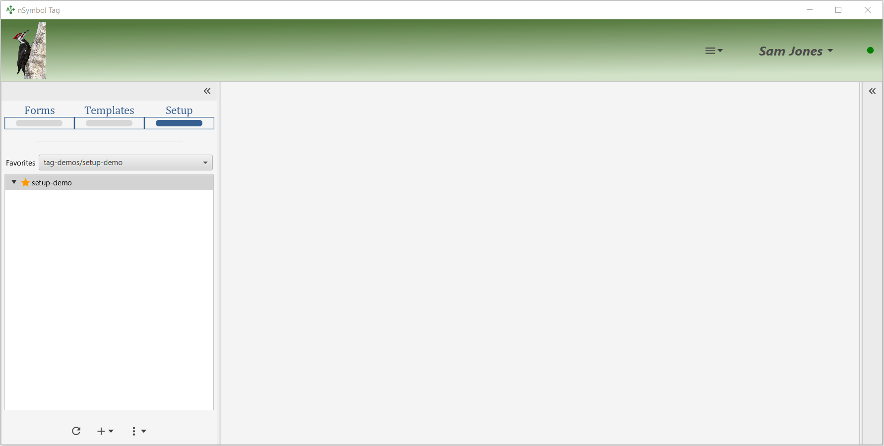 Shows Data Setup screen with an empty folder selected as favorite