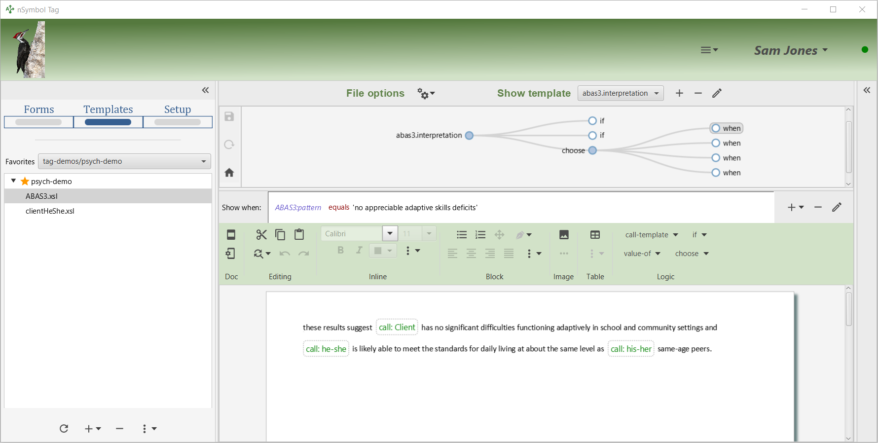 Decision Tree with a when instruction selected