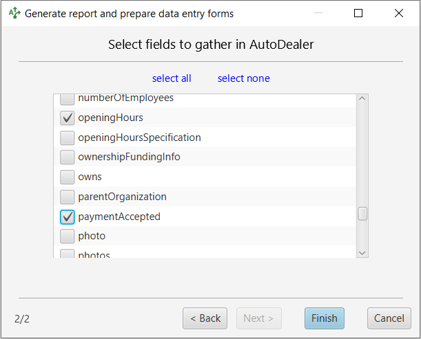 schema.org SEO setup - property selection wizard