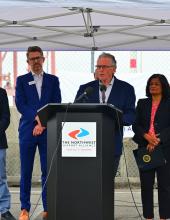Co-chair McCarthy speaks at a podium