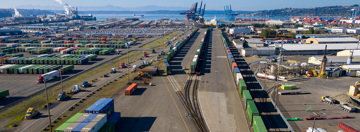 South Intermodal Yard in Tacoma, Washington.