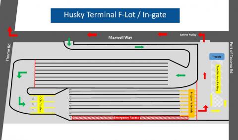 Husky Terminal's Lot F map