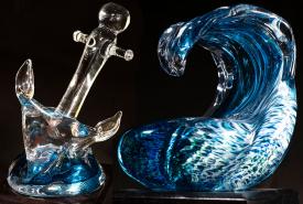Glass award statues