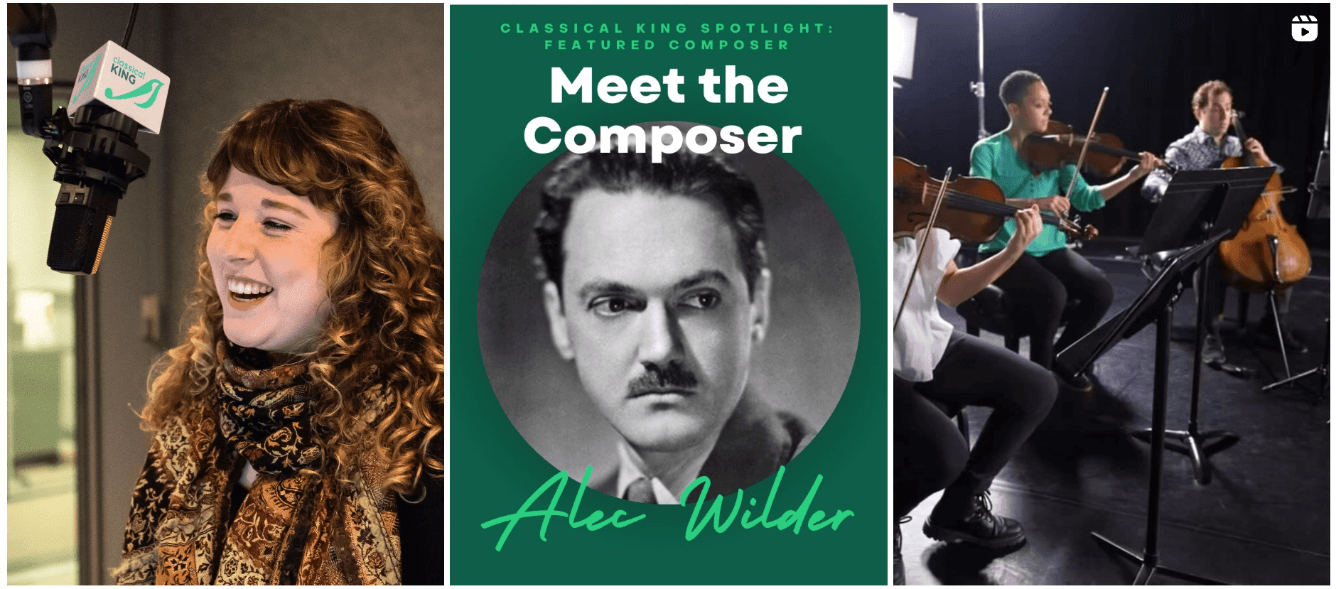 Three posts on Classical KING Instagram, including a 