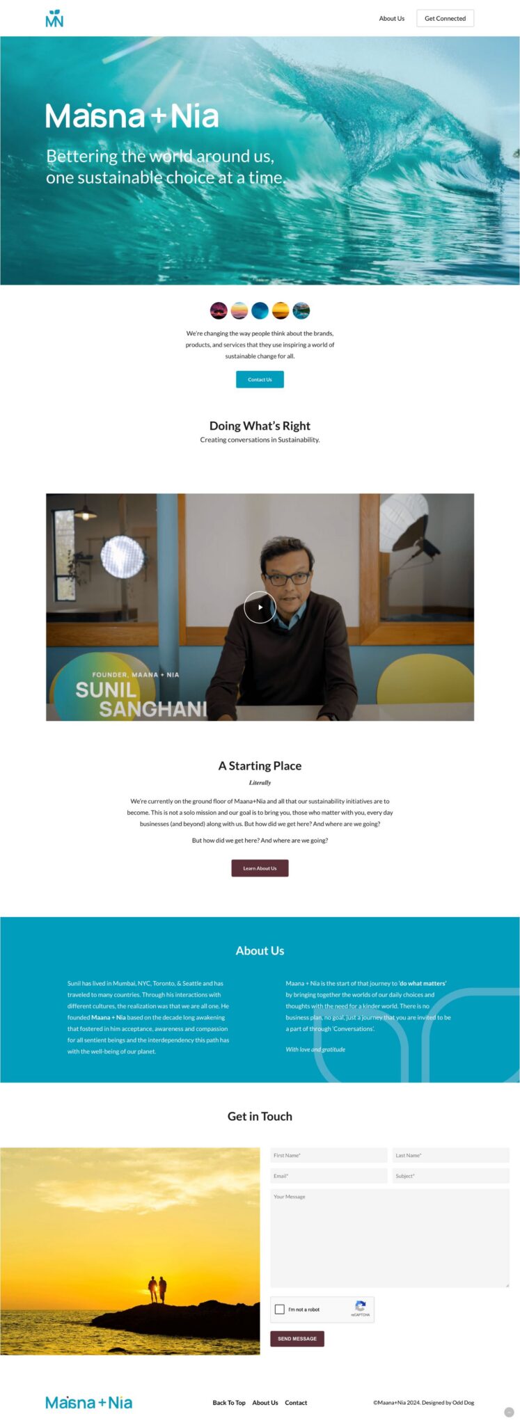 Maana + Nia homepage