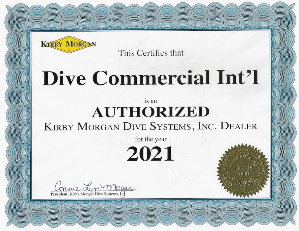 Kirby Morgan Dive Systems - Certified Dealer 2021 Kirby Morgan Dive Systems - Certified Dealer 2021