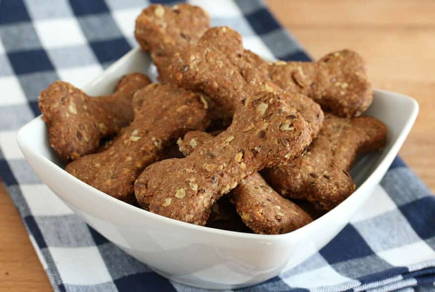 Mega Healthy Dog Biscuits_The Daring Gourmet Mega Healthy Dog Biscuits by the Daring Gourmet in bowl