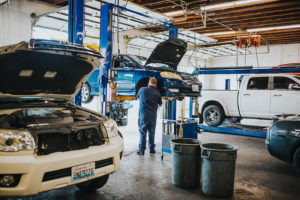 Car being repaired at Bucky's Renton Auto Repair