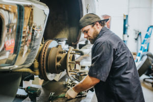 brake pad about to be repaired at Bucky's Auburn Auto Repair