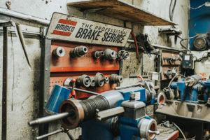 Drill and other brake repair tools displayed at Bucky's Auto repair puyallup