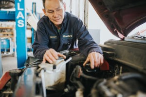 Car being repaired at Bucky's Auto repair puyallup