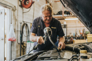 Engine being repaired at Bucky's Lakewood Auto repair location