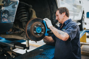 rotor being repaired at Bucky's Auto Repair Tacoma 48th Street