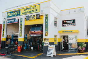 Car being repaired in Bucky's Tacoma Sprague Auto repair location shop