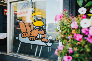 Bucky's Tacoma Sprague Auto repair location front window painting