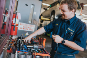 mechanic selecting tools at Bucky's Bremerton Auto Repair
