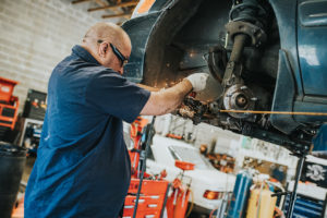 wheel well being repaired at Bucky's silverdale auto repair