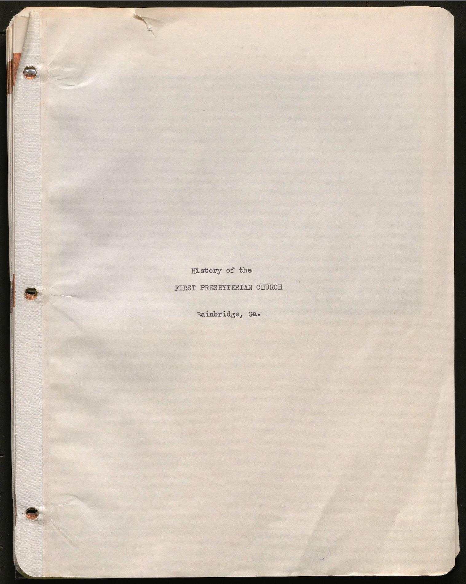 This history includes the years 1931-1958, 1960-1965. It also includes a summary of the years 1851-1941 (part of the 1941 history).