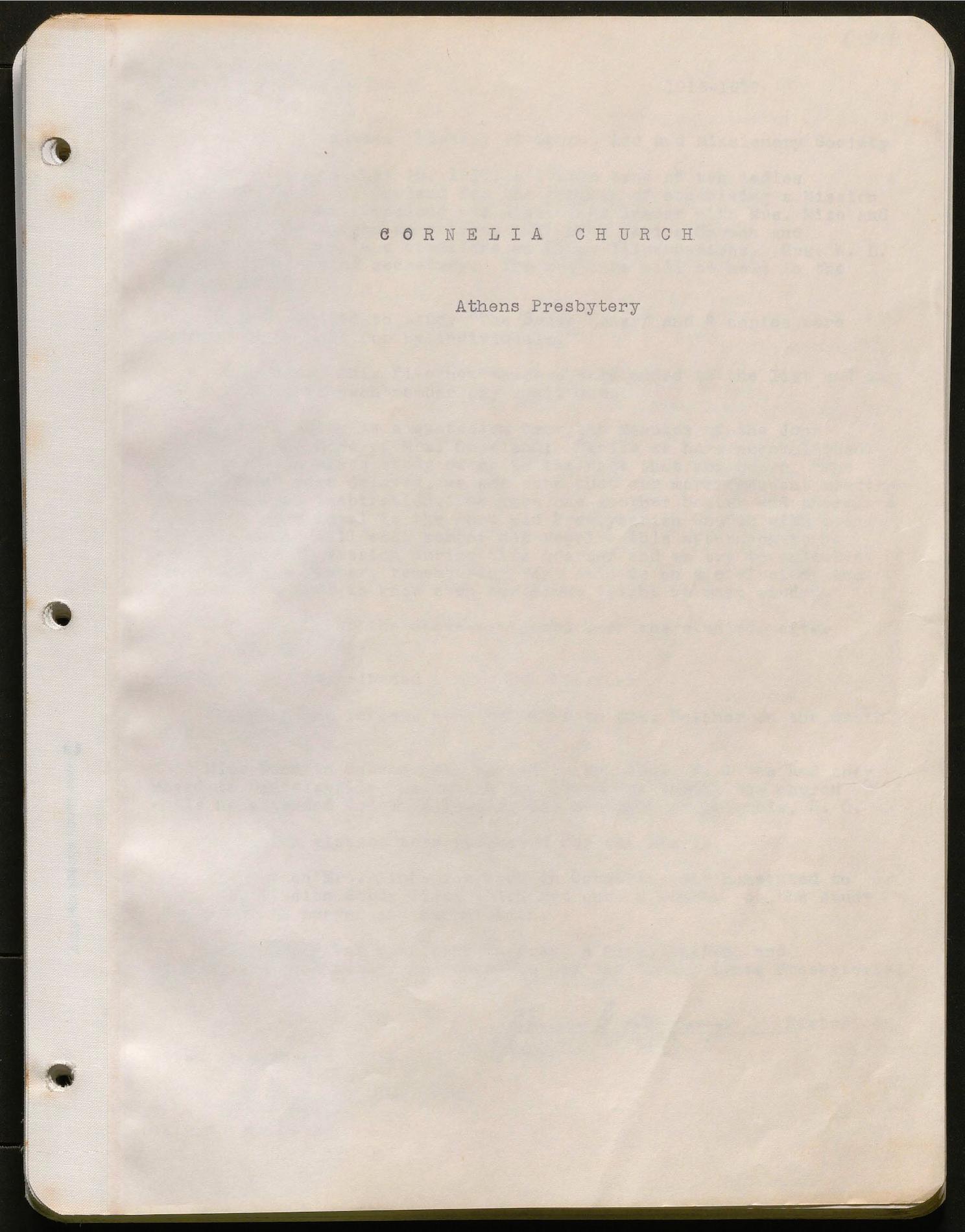 This history includes the years 1930-1936, 1938-1970. It also includes a summary of the years 1916-1930 (part of the 1930 history).