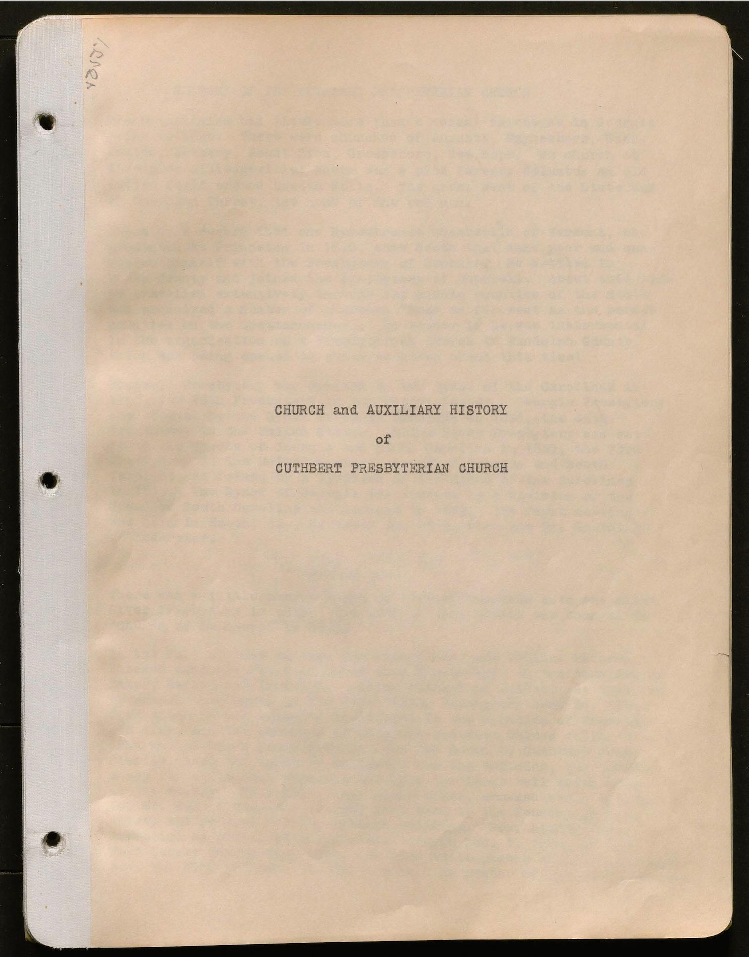 This history includes the years 1932-1933, 1935-1970. It also includes a summary of the years 1847-1932 (part of the 1932 history).