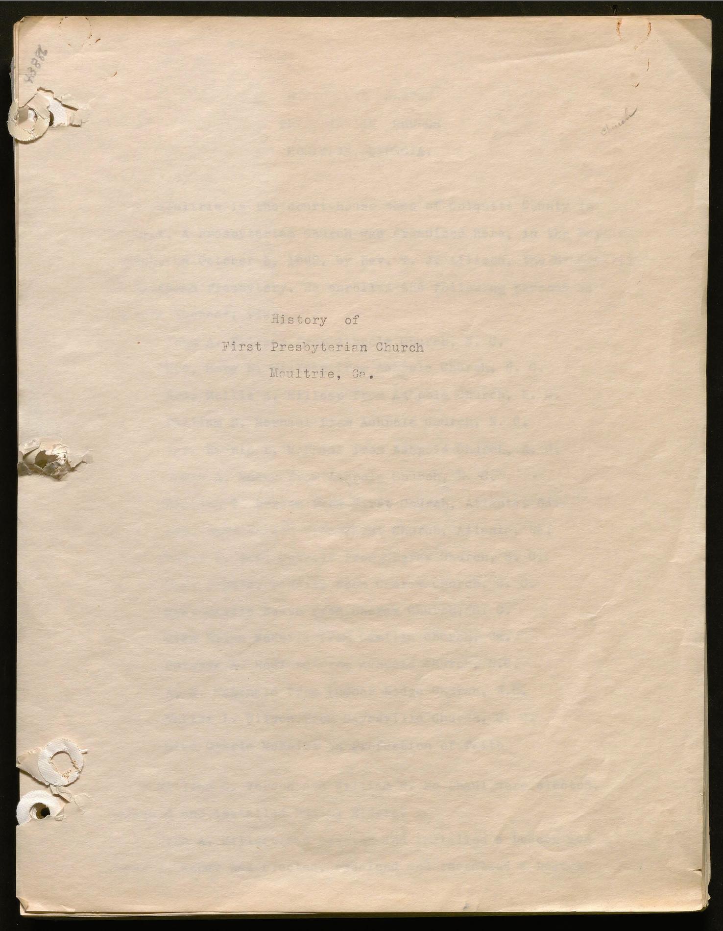 This history includes the years 1930-1940, 1942-1970. It also includes clippings and photographs of church members, pastors and their families, Women of the Church, elders, early organizers and builders, bible classes, and various church events