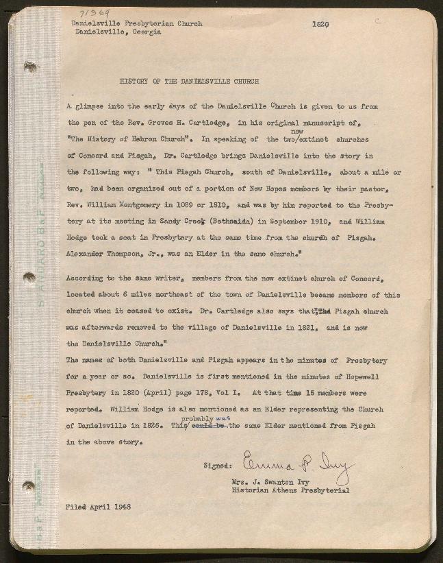This history includes the years 1933, 1942-1947, 1949, 1956, 1958, 1966-1971. It also includes a summary of the years 1889-1971 (part of an undated history).