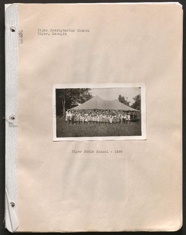 This history includes the years 1945-1955. It also includes a summary of the years 1921-1945 (part of the 1945 history) and a summary of the years 1978-1987 (part of the 1987 history). The history also includes photographs of the Tiger and Plum Orchard Bible Schools (1938-1939), Scott&#039;s Creek Church (1940), the Timpson Creek Christmas Program Group (1938), and the Wiley Congregation (undated).