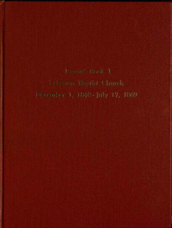Transcribed record book that includes meeting minutes, covenant, rules of decorum, and membership lists for Plains Baptist Church, formerly Lebanon Baptist Church, in Sumter County, 1848-1869.