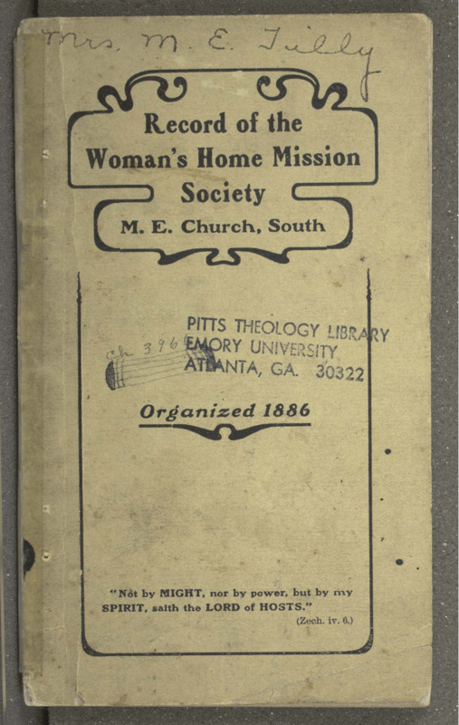Summary: This pamphlet describes the work of this lay organization in the years between 1886 and 1902, during which Belle Harris Bennett served as president. The work of this society changed from securing parsonages in needy local areas to establishing schools in urban slums to launching missions as far away as Japan.