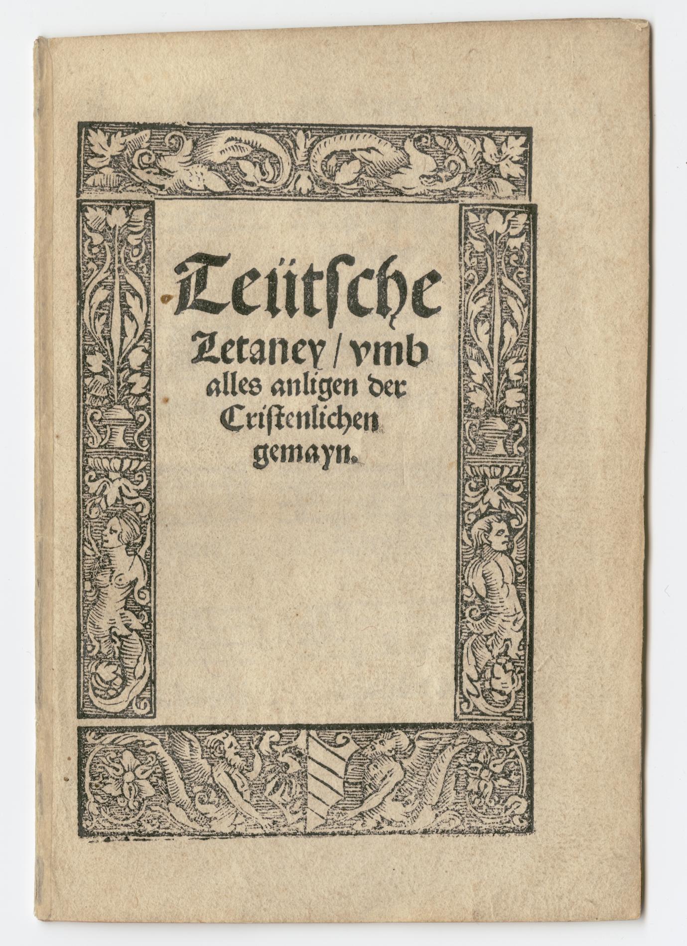 Summary: This is Luther&#039;s reinstatement of the Litany of &quot;All Saints&quot;, containing both the musical notation and German text of the antiphons.